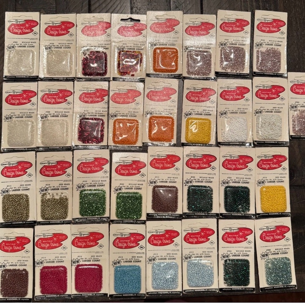 Craft House Boutique Design Trim Vintage Beads - Vibrant Color Collection.